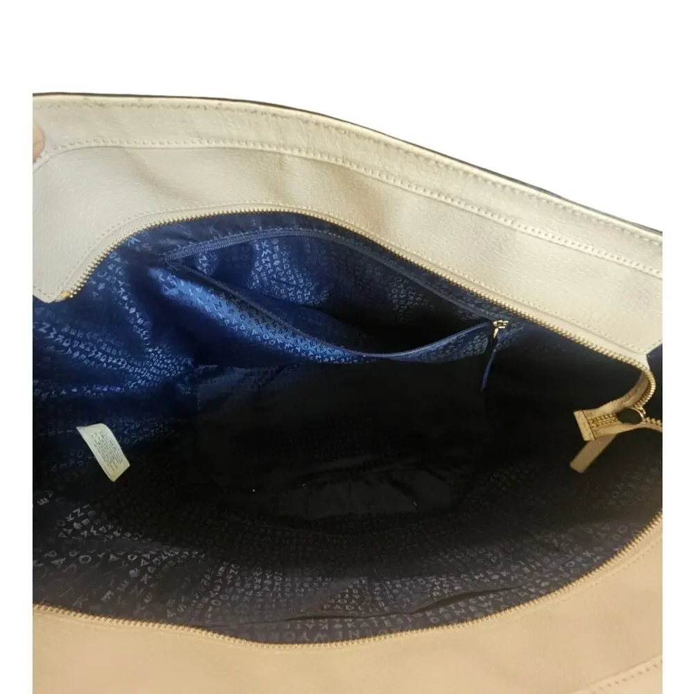 Kate Spade Large Cream and Navy Color Block Tote